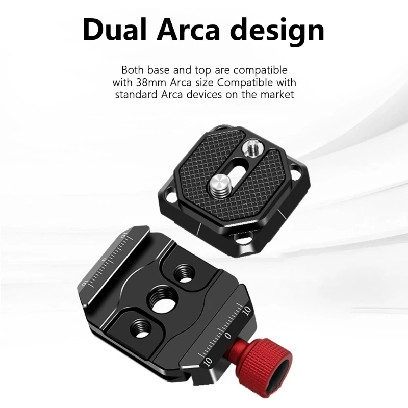 Adaptador base abrazadera placa liberación rápida para cámara, estándar metal 38mm para estabilizadores, y