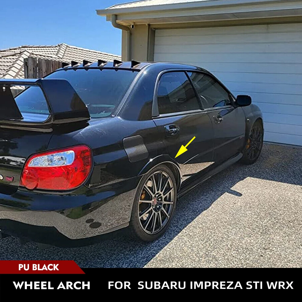 

PU Black Car Rear Wide Wheel Arch Fender Flares Trim 2PCS Racing Body Kit Rear Wide Fender For Subaru Impreza STI WRX 2002-2009