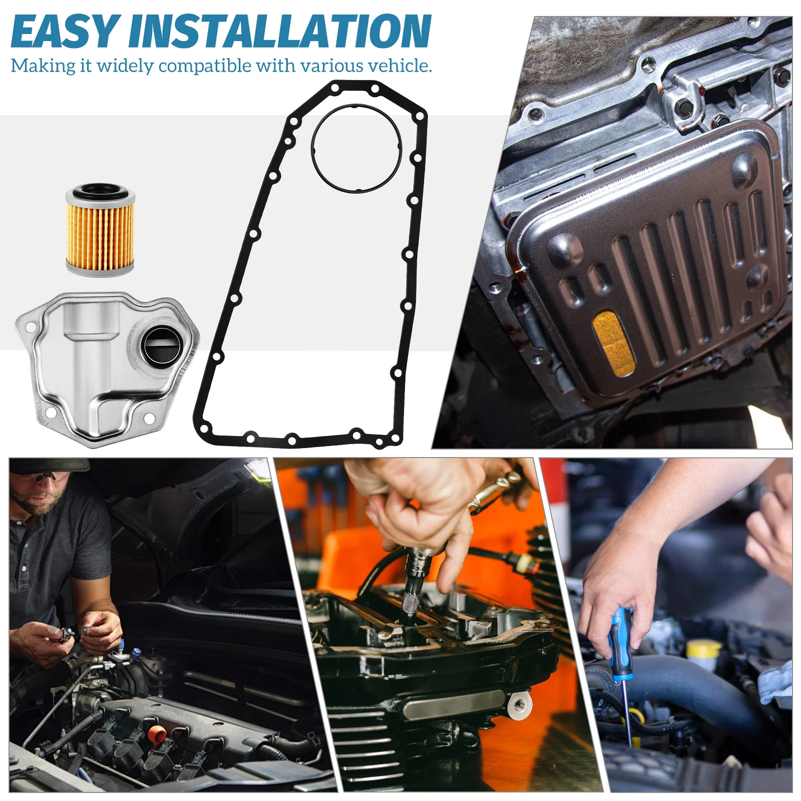 

1 Set Filter Kit Aluminum Alloy Auto Transmission Oil Strainer Durable Easy Install Wide Compatibility Classic Color Auto Parts
