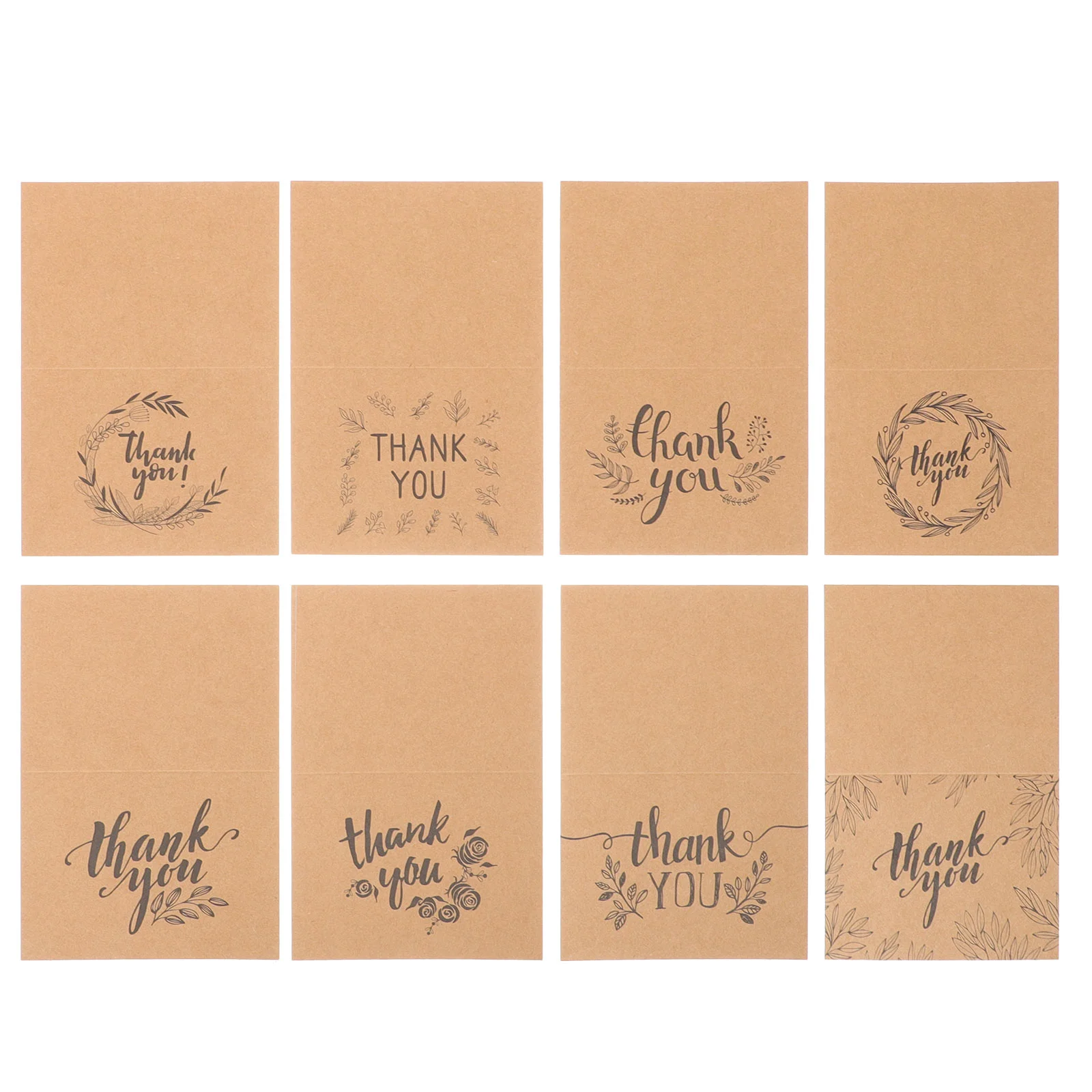 

16 Sets Thank You Card Greeting Cards Stickers Bulk Postcards Flower Shop Kraft Paper for Your Order Blank Small Business