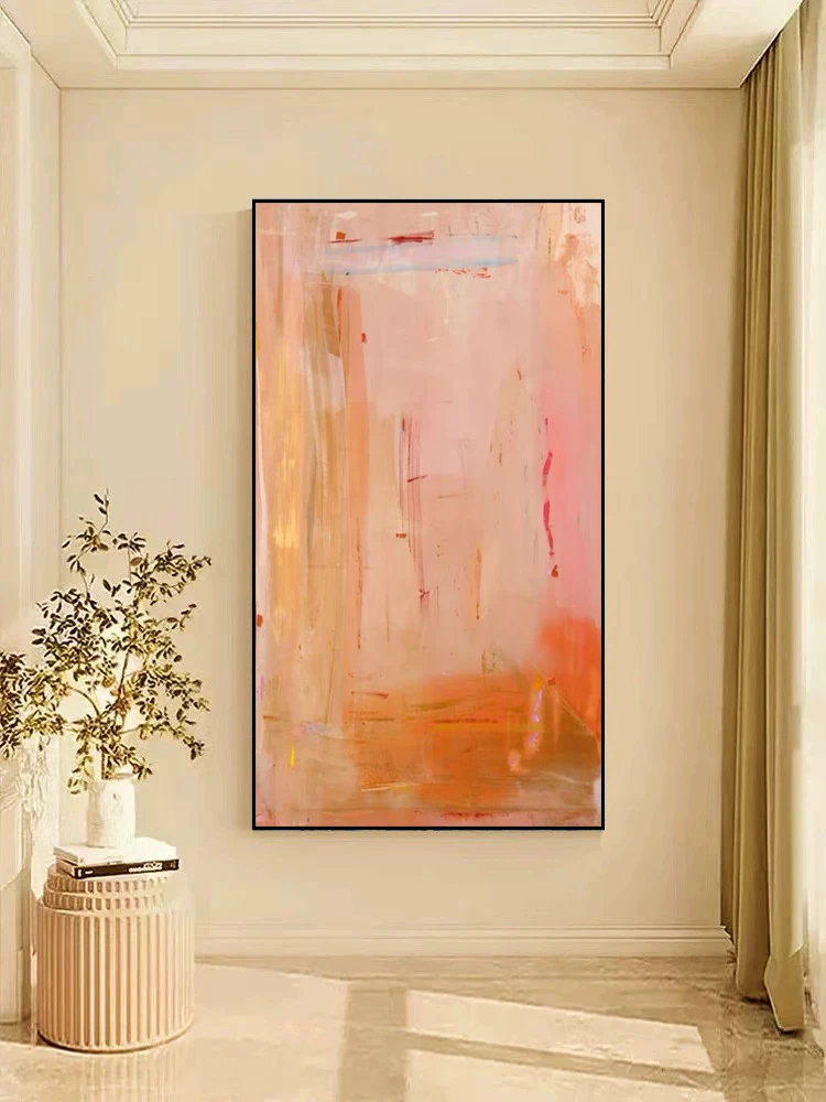 

Handmade Abstract Oil Painting Warm Color Minimalist Art Canvas Painting Nordic For Home Living Room Entrance Decor