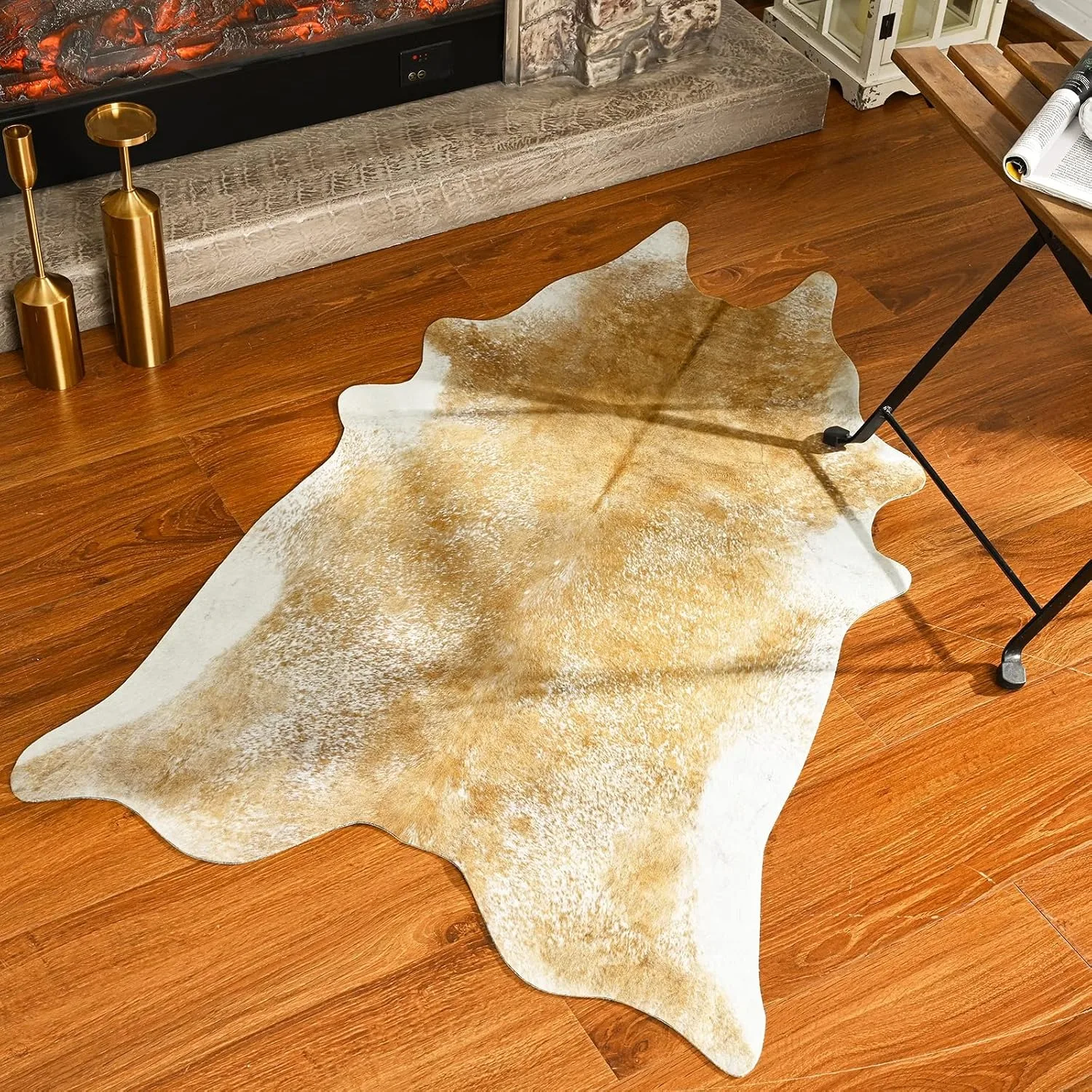 Tapete para Sala de Estar Maci - Cowhide Rug Faux avaliação e preço