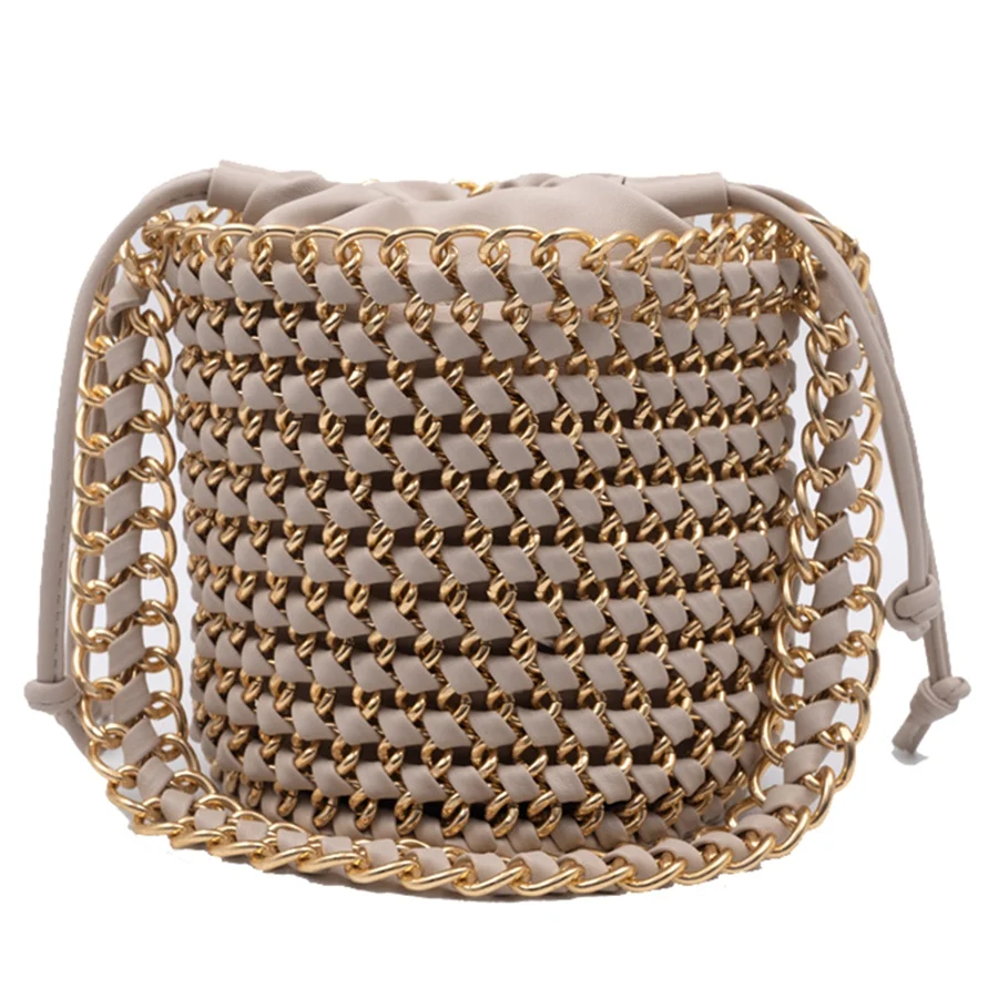 

Women Straw Handbag Tote Summer Holiday Woven Bucket Bag Leisure Chain Shoulder Bag Crossbody Bag