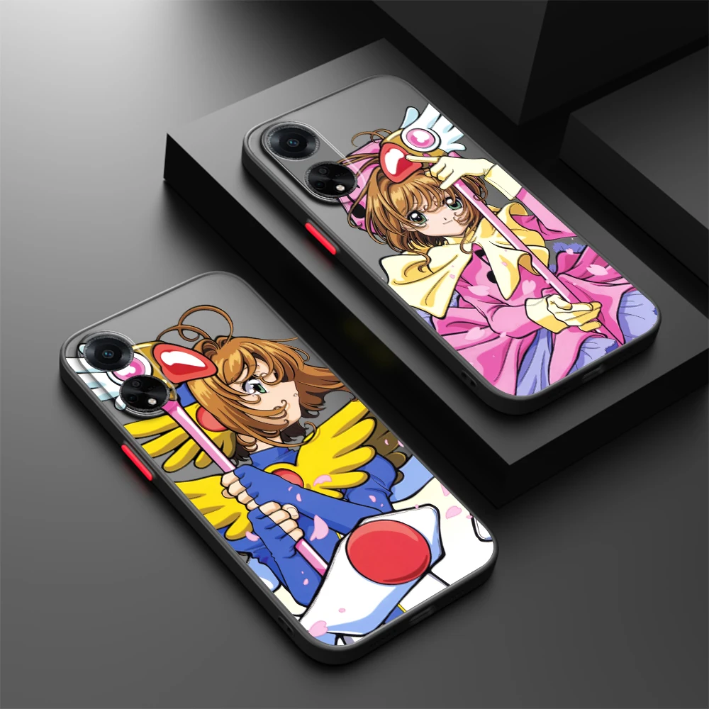 

C-Card C-Captor Anime S-Sakura Cute Frosted Translucent For OPPO X5 X3 A54S A5 A94 A16 A53S A57 A74 A72 A96 A98 A78 5G TPU