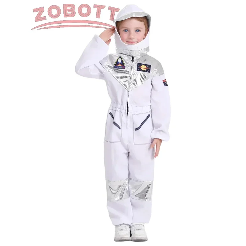 

Костюм астронавта США, роскошный принт, белый космический костюм с мультяшным принтом, боди на Хэллоуин, ролевые игры, приключенческие перчатки, комплект шляп