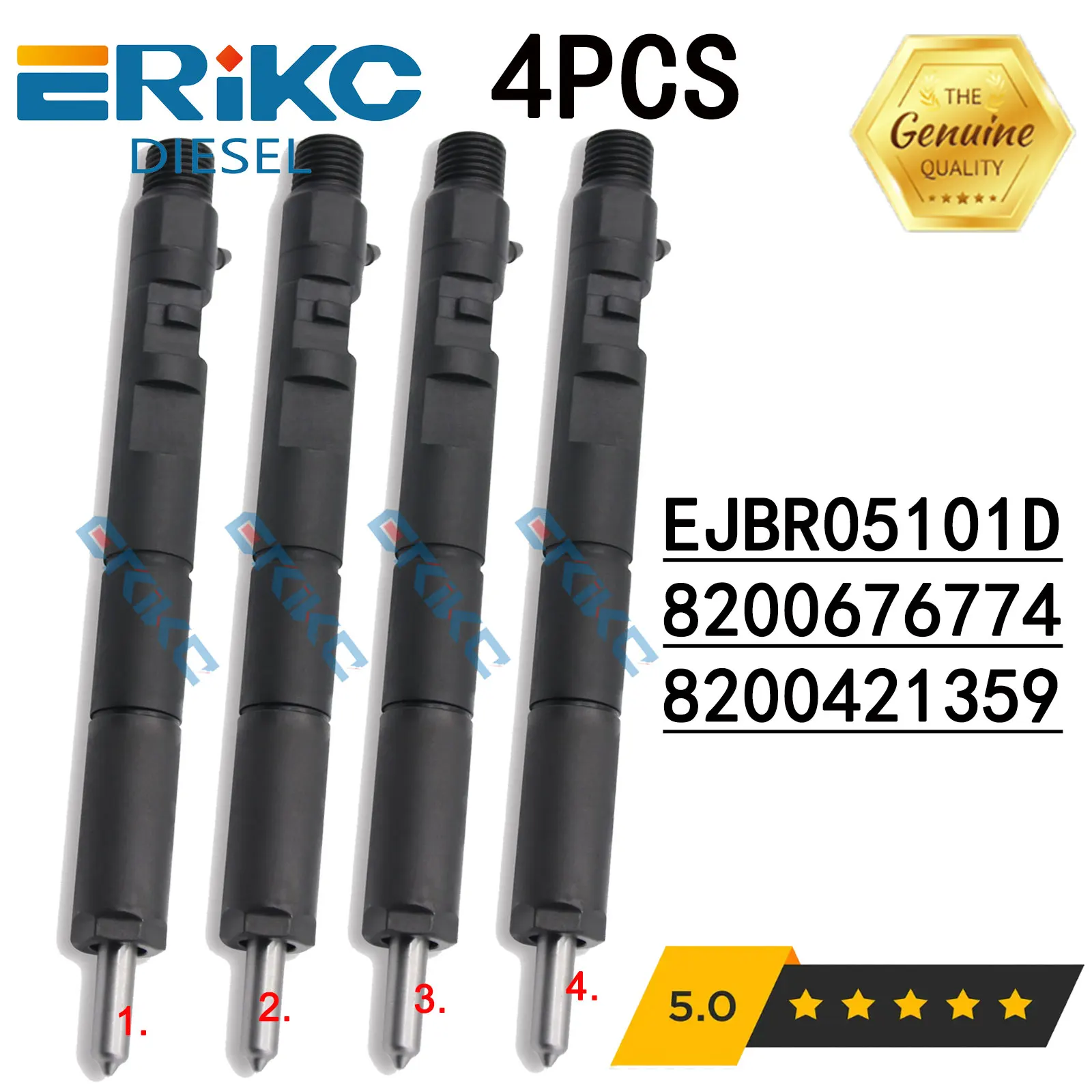 4PC/LOT Common Rail Sprayer EJBR05101D Fuel Injector Nozzle 5101D For RENAULT CLIO 8200676774 8200421359 Euro 4