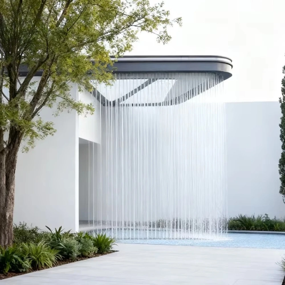 2026 Rainy Water Curtain Including Light Pump Nozzle Controller Main Frame for Decoration Customized Length and Shape Waterfall