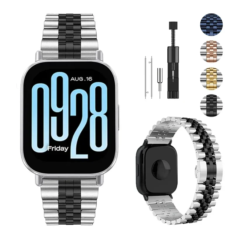 22 mm Edelstahlarmband für Redmi Watch 5 Lite Metall-Schmetterlingsschnallenband für Redmi Watch 5 Active Luxus Correa Zubehör