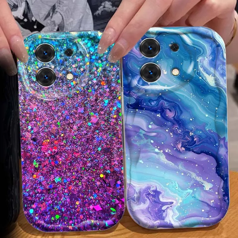 

Sparkling Texture Starlit Sky For Xiaomi Redmi Note 14 13 12 12S 11 10 9 9S 8 Pro Plus 4G 5G Wave Oil Cover Soft Phone Case