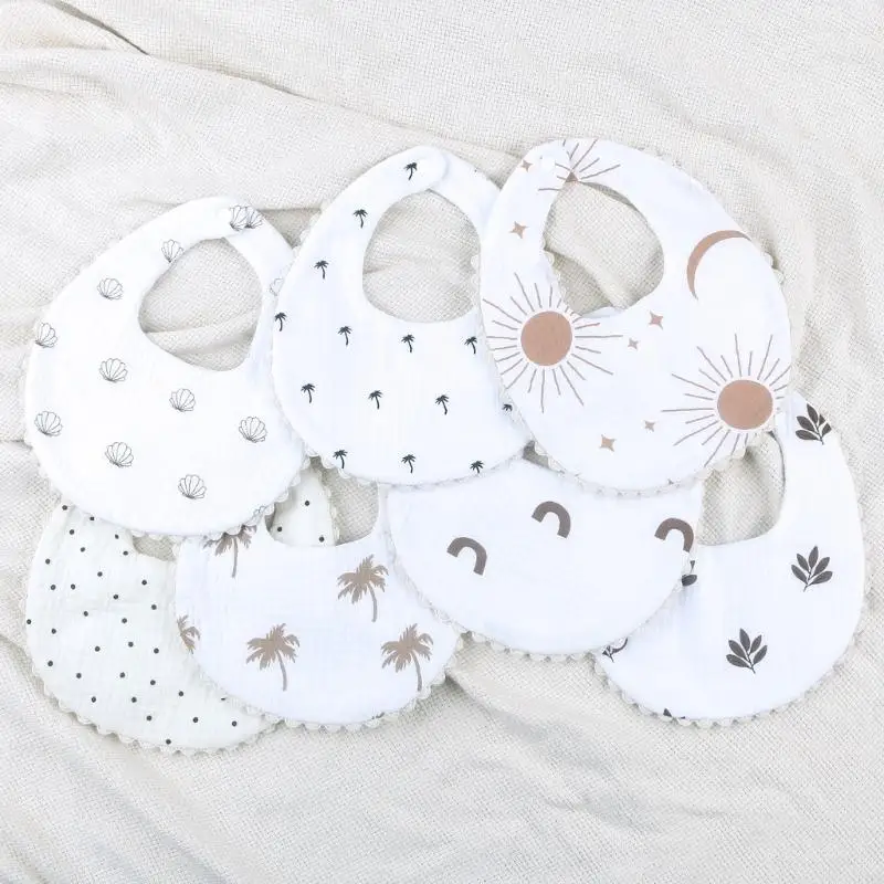 F1CB القطن باندانا الشاش منشفة ماصة طفل الترويل وشاح الوليد ملابس التجشؤ للجنسين بنين هدايا الترويل #2