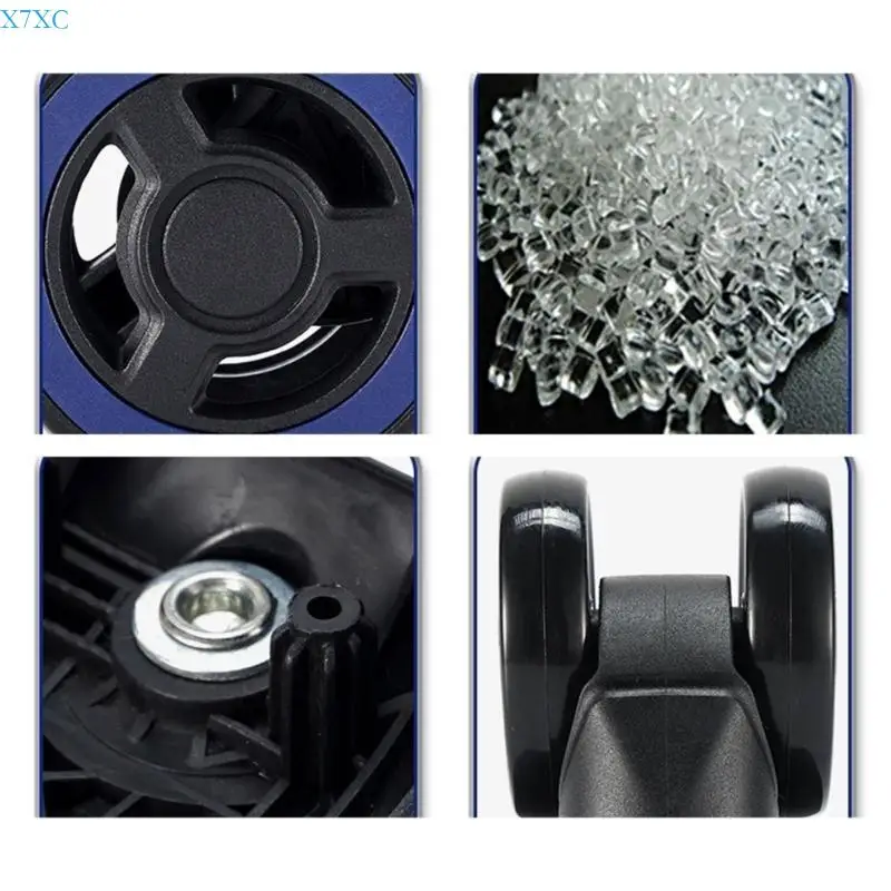 X7XC 4Pcs Trolley Casters Replacement Heavy Duty for Luggage Box Suitcase 360 Degree Double Row Mute Wheel