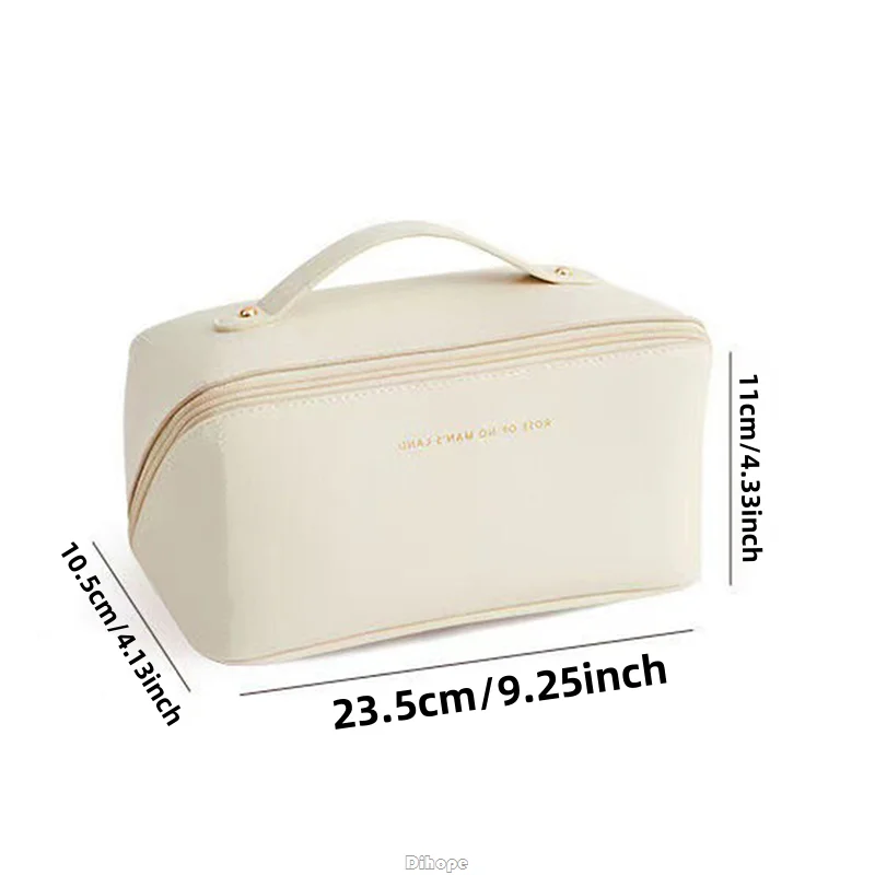 Large-Capacity Travel Cosmetic Bag Portable Leather Makeup Pouch Women Waterproof Bathroom Washbag Multifunction Toiletry Kit