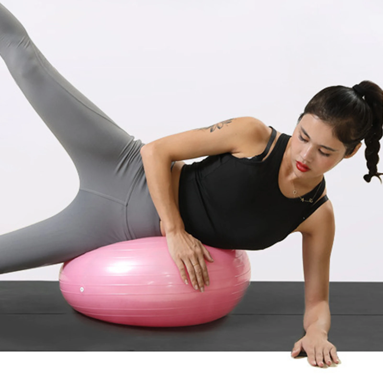 

Thickened Yoga Ball Explosion Proof Pvc Donut Ball For Yoga Pilates Postpartum Recovery Fitness Training Home Sports Equipments