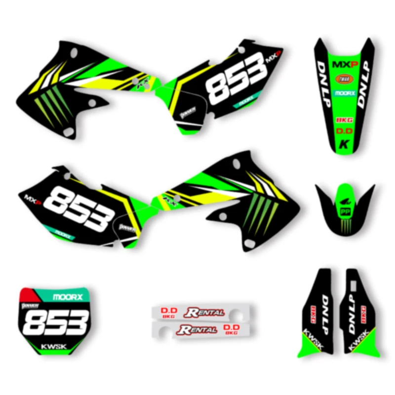 

SPACE Motorcycle Graphics Decals Stickers for KAWASAKI KXF250 2004 2005 Decals Stickers Kits 005