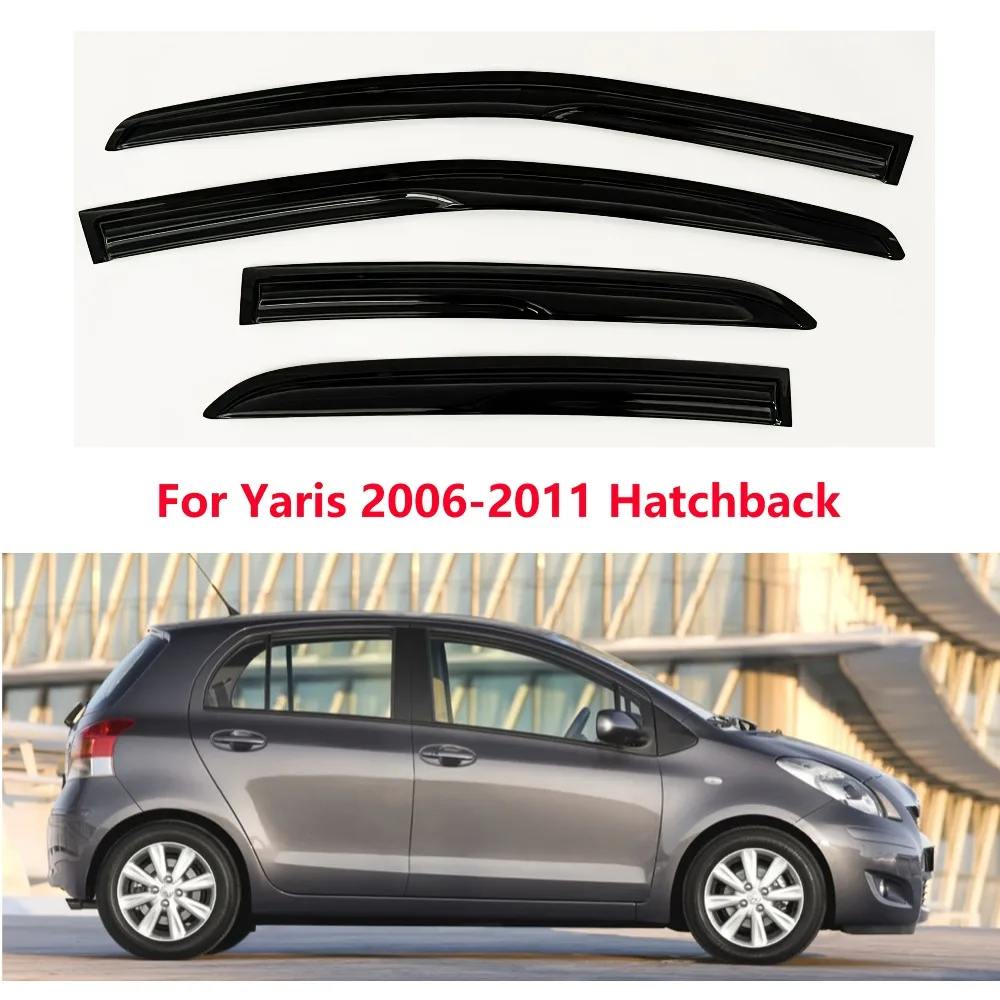 Thickened 4pcs Suitable for Yaris Hatchback 2006-2011 High-Quality Rain Guards, Window Sunshades, Thick, Durable, Wear-Resistant