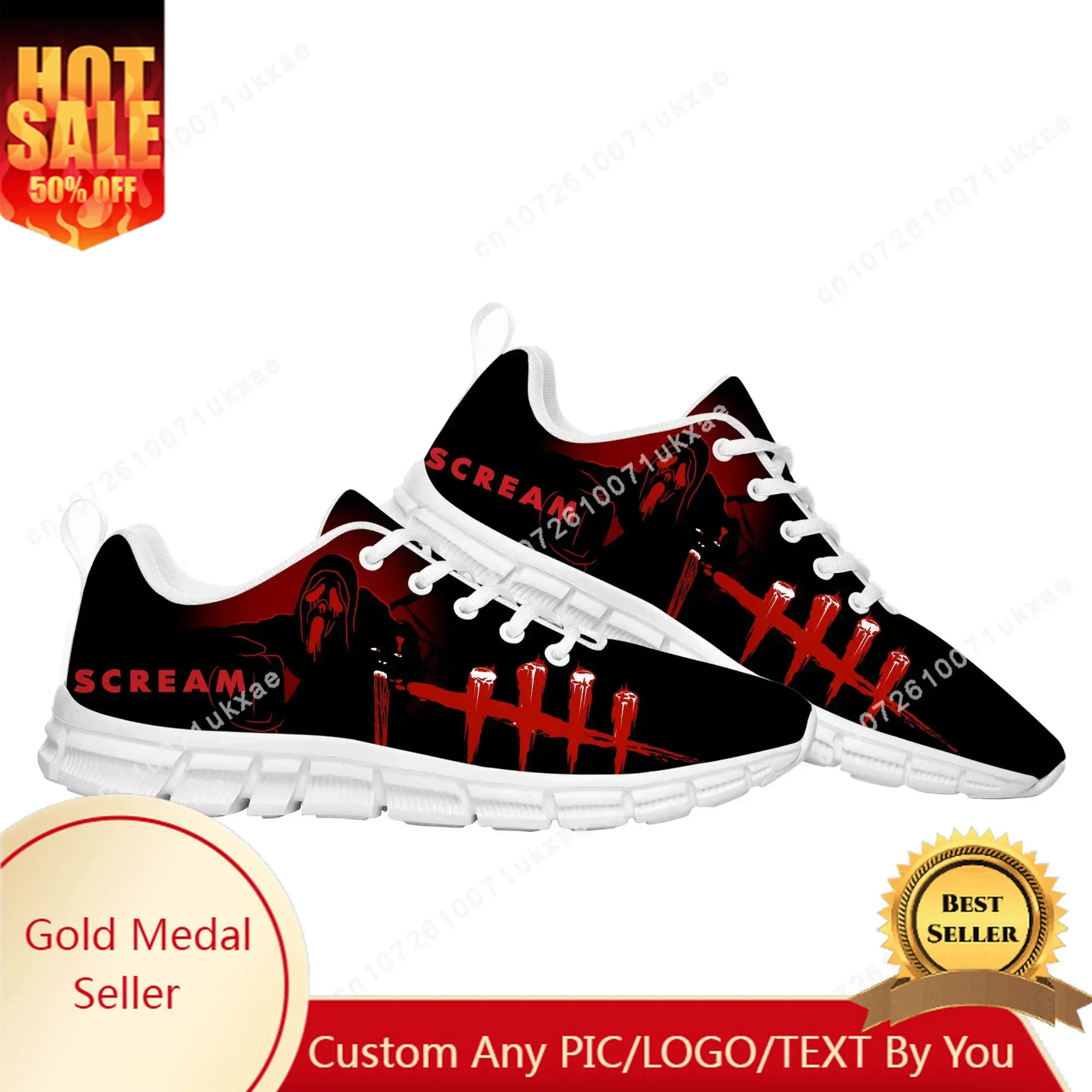 

S-Screams Movie Billy Loomis Halloween Sports Shoes Mens Womens Teenager Sneakers Parent Sneaker Customize Shoe