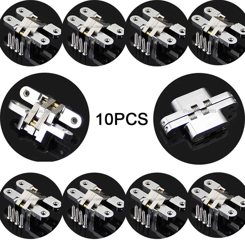 

Brand New 10PCS 19X95mm Invisible Hidden Heavy Door Hinges Stainless Steel+Zinc Alloy Wooden Door Hinges Loading 25KG/PCS