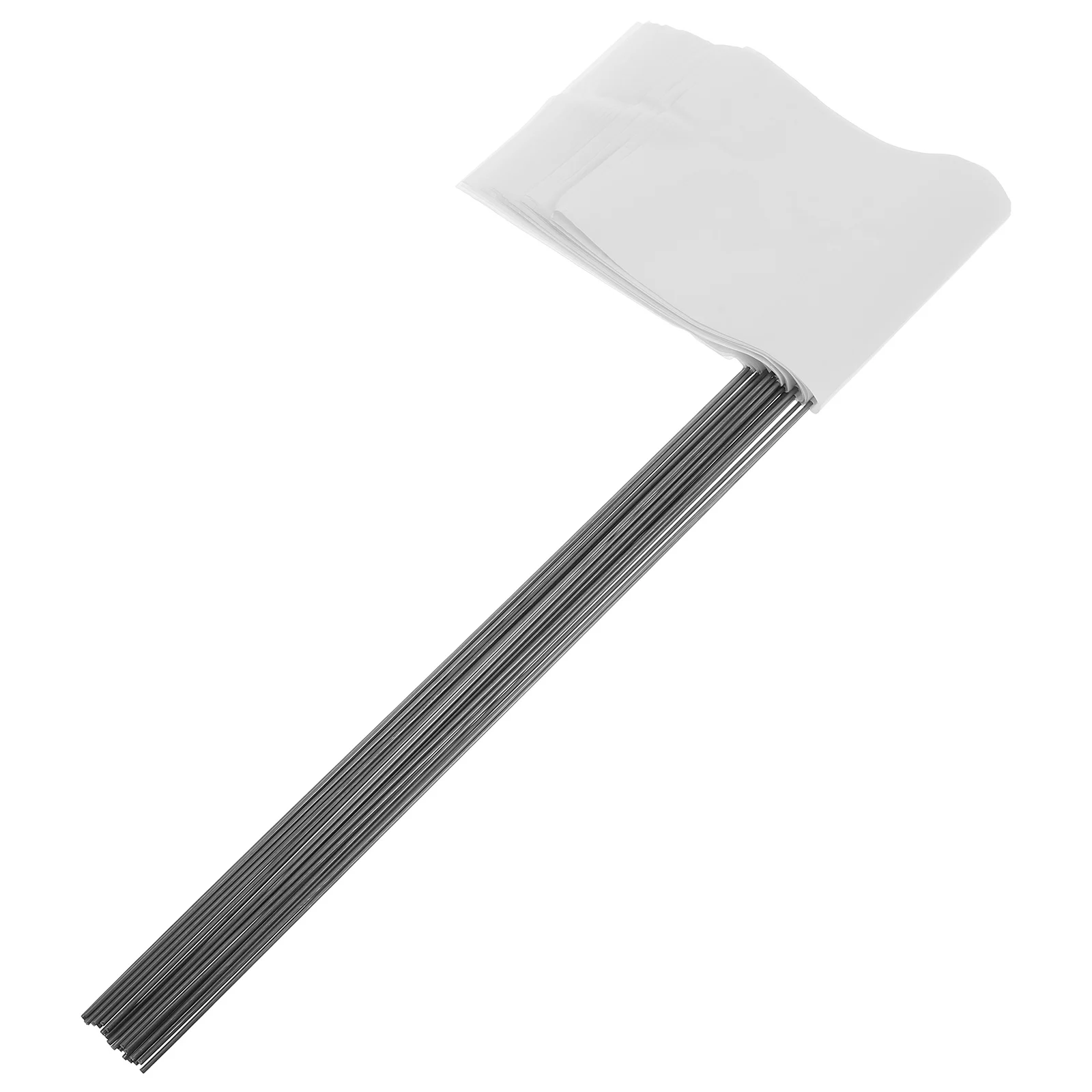 

24pcs PVC Marking Flags 551x394mm White Flagging Tape Stainless Steel Stakes Landscaping Surveying Pet Boundaries Durable