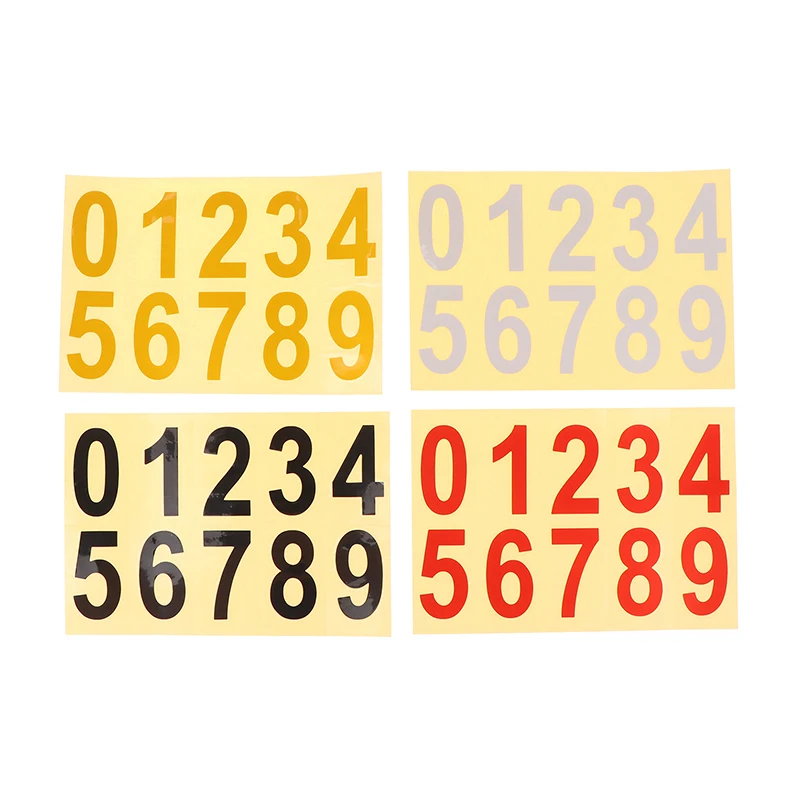 0-9 Car License Plate Reflective Number Label Stickers PVC Waterproof Invisible Number Stickers Highly Reflective Vinyl Sticker