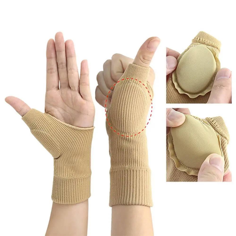 Beige Color Stabiliser Compression Thumb Glove Arthritis Gloves Brace & Supports Wrist Thumbs