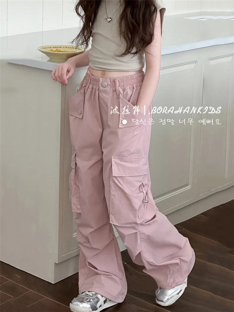 Girls Pants Spring Kids Hip Hop Pants Summer Children\'s Streetwear Casual Trousers Autumn Fashion Teen Large Size Sweatpants