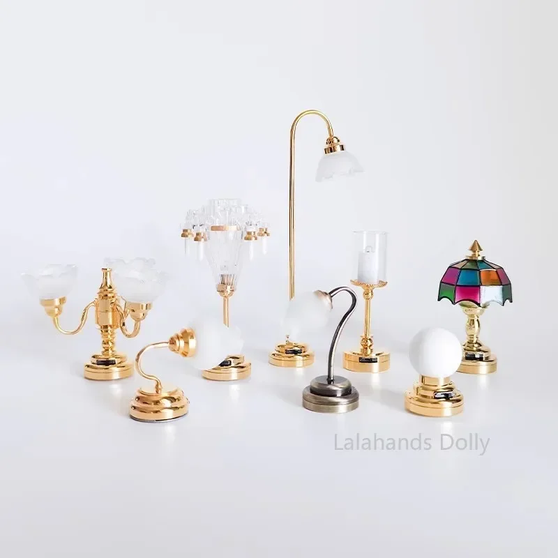 Dollhouse Miniature Furniture Decoration Item Fashion Simulation Can Be Bright Chandelier/floor Lamp Decor Accessories Toys