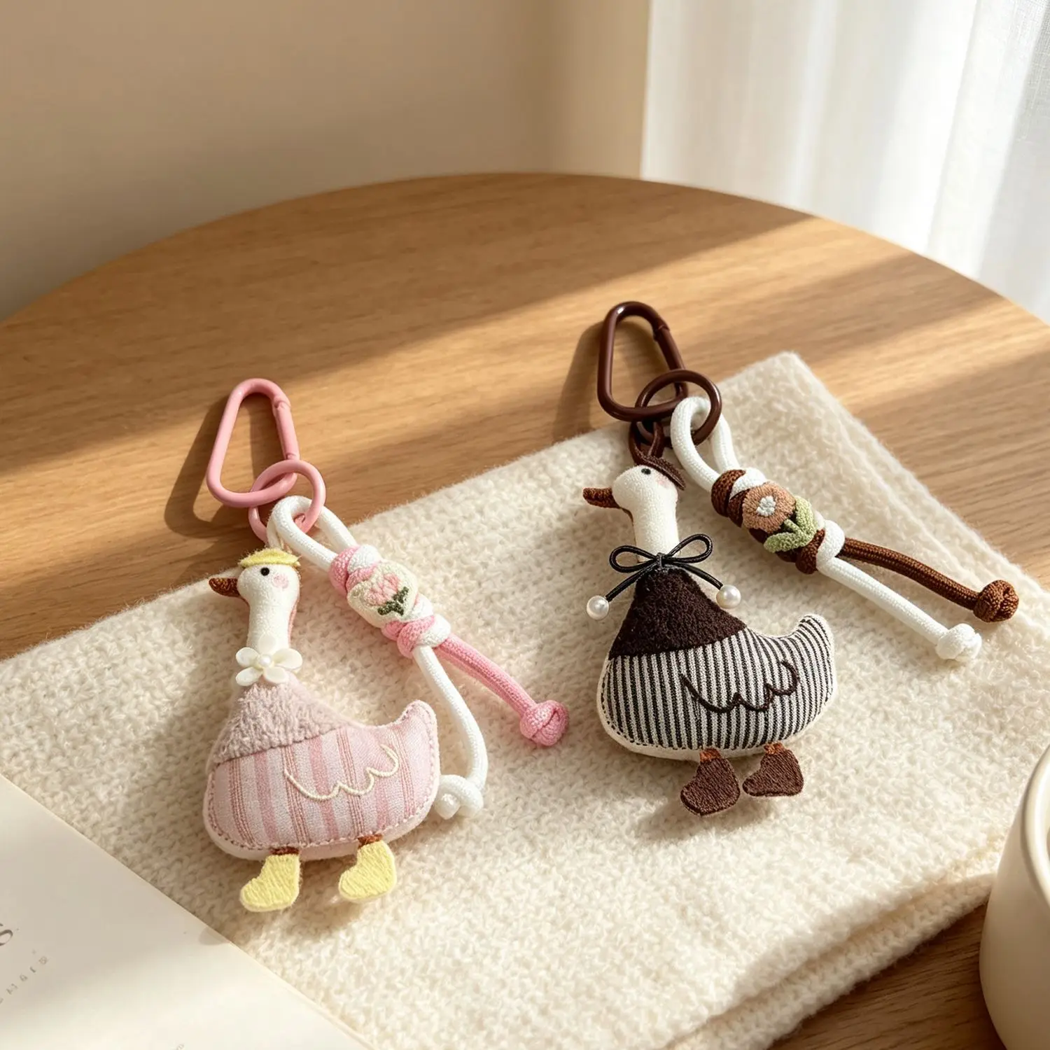 Fabric Swan Pendant Cartoon Doll Keychain Ornament for Bag Versatile Cute Soft Adorable Lightweight Durable Premium