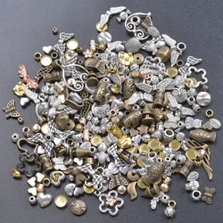 10-50pcs/Lot Random Mixed Alloy Metal Bulk Charms For Jewelry Making Supplies Vintage Spacer Bead Aninmal Wings Star Accessories