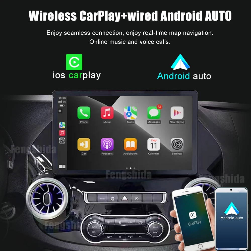 13 inch For Mercedes Vito W447 2014-2022 Android 12 Smart Multimedia Video Player GPS Radio 5G CarPlay Navigation 1920*1080P