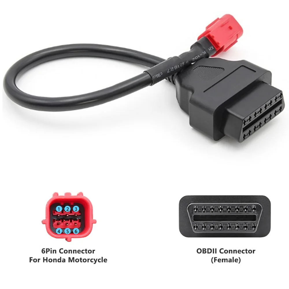 

Для Honda 6-контактный мотоциклетный кабель OBD2 6-контактный адаптер OBDII 16-контактный разъем кабеля диагностический кабель OBD 2 удлинительный кабель