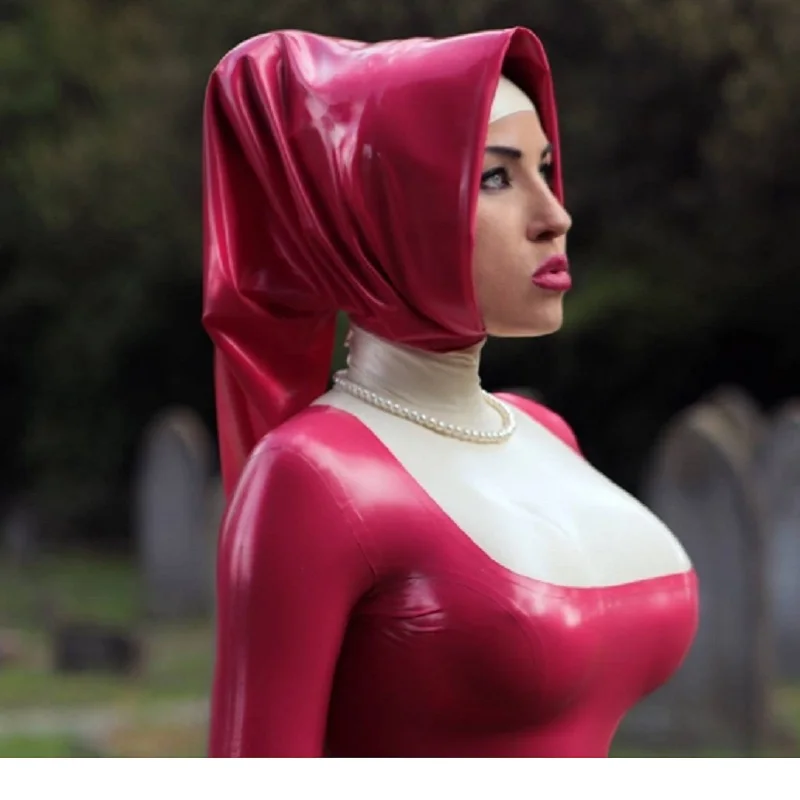 Latex Hats Hood Hijab Handmade Head Dress Nun Head scarf Customized Neckline