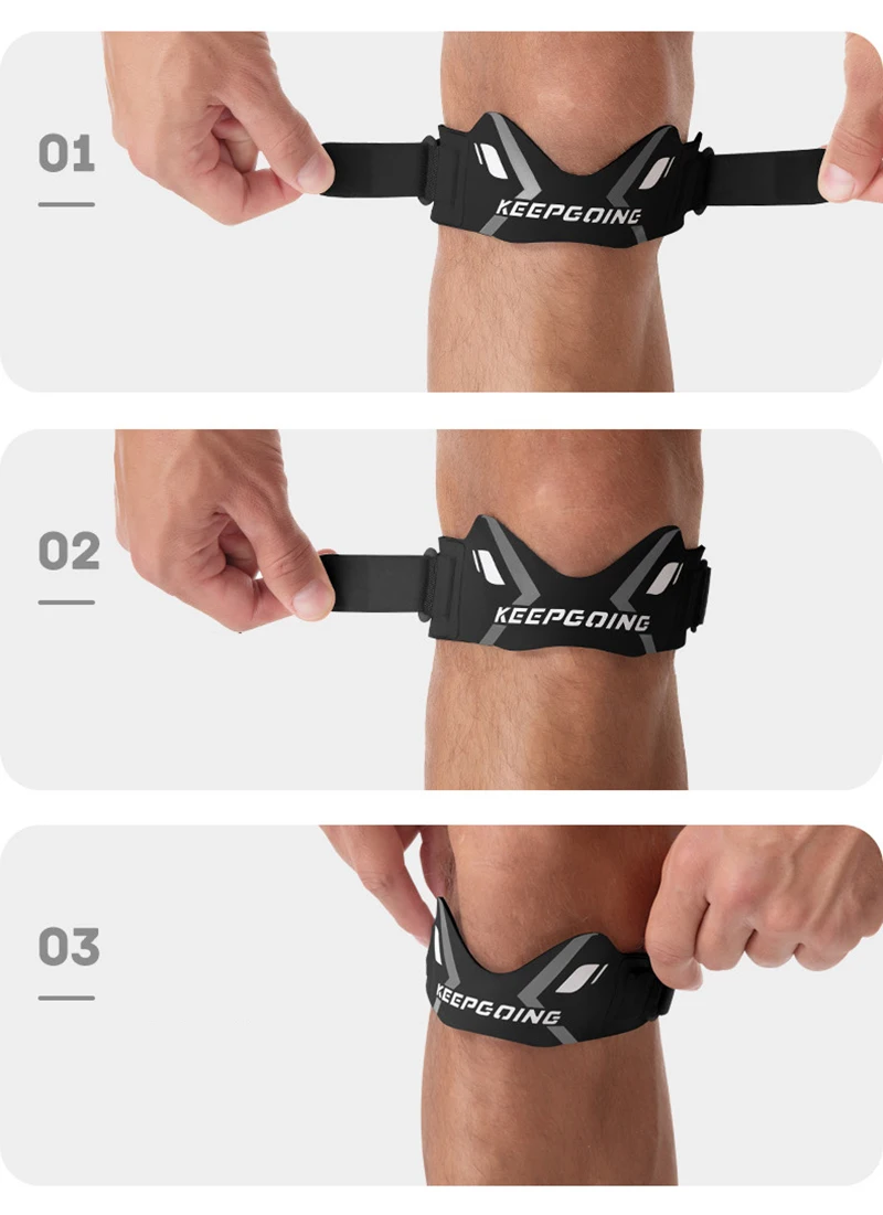 1 Stück Patella-Kniebandage Fitness Lauf Sport Basketball Verstellbare Stoßdämpfende Kompressions-Kniebandage – Detail 4