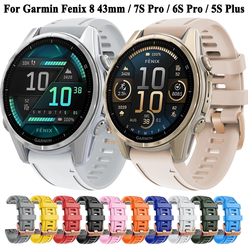 Para Garmin Fenix 8 43mm 7S 6S Pro 5S/instinct E 40mm/Descent Mk3i 43mm correa de reloj Quickfit 20mm pulsera de mujer