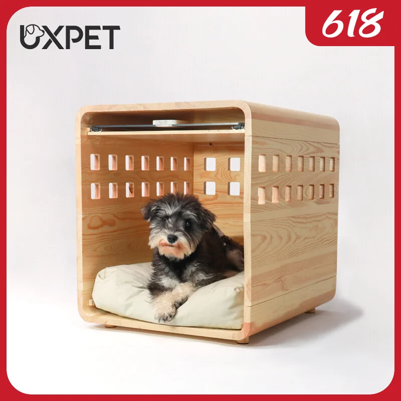 

UXPET Youxiaopai Log Ark Real Log House Питомник для собак Кошачий домик Крытая кровать для домашних животных