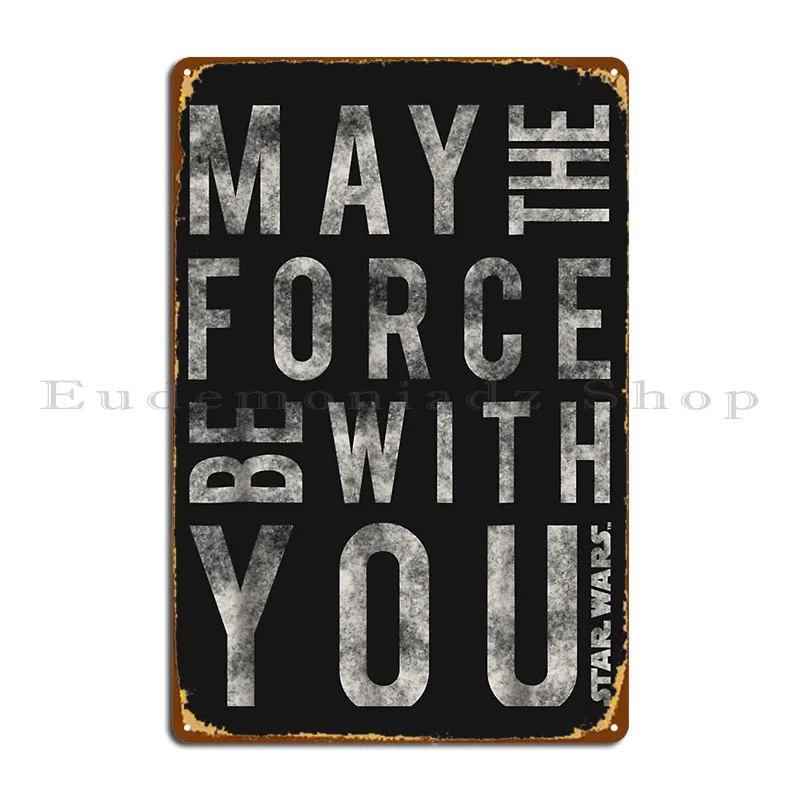 May The Force Be With You Scrambled Metal Plaque Wall Decor Home Garage Designing Living Room Tin Sign Poster