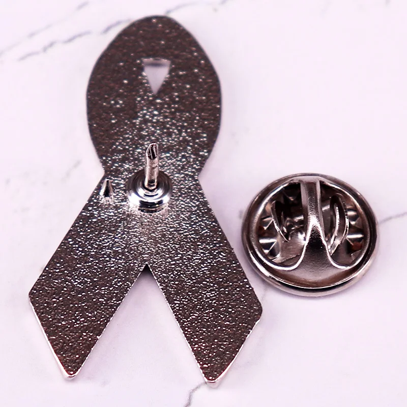 Metastatic Breast Cancer Awareness Ribbon Enamel Pin Mental Health Nursing Accessories Gifts