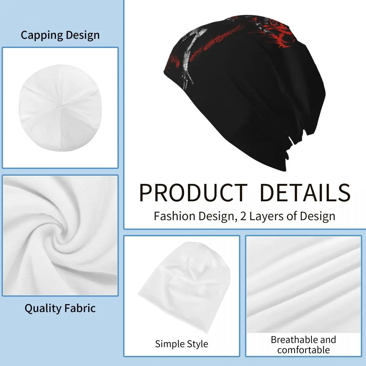 Slaughter To Prevail Goat Bonnet Homme Autumn Spring Thin Skullies Beanies Baphomet Satan Lucifer Caps For Men Women Hats