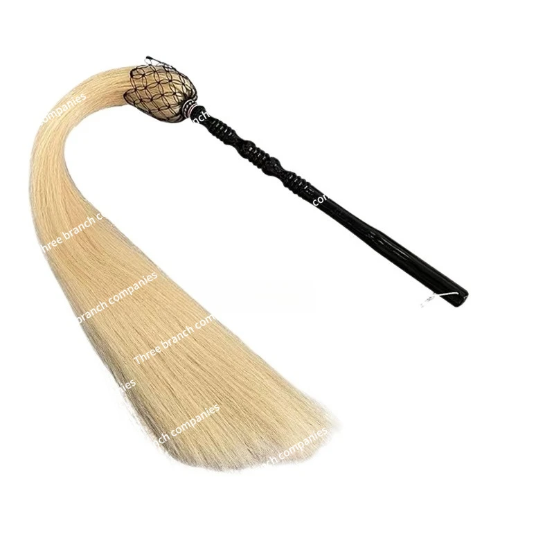 

Real ponytail Taiji, dust fly, flick, magic tool, prop, floating dust, Taoist supplies, Buddha dust sweeping duster, floating