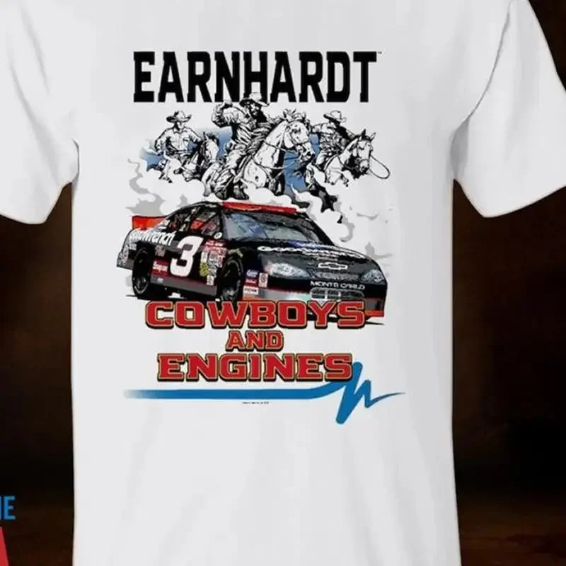 Dale Earnhardt Cowboys And Engines T Shirt Full Size S 5Xl