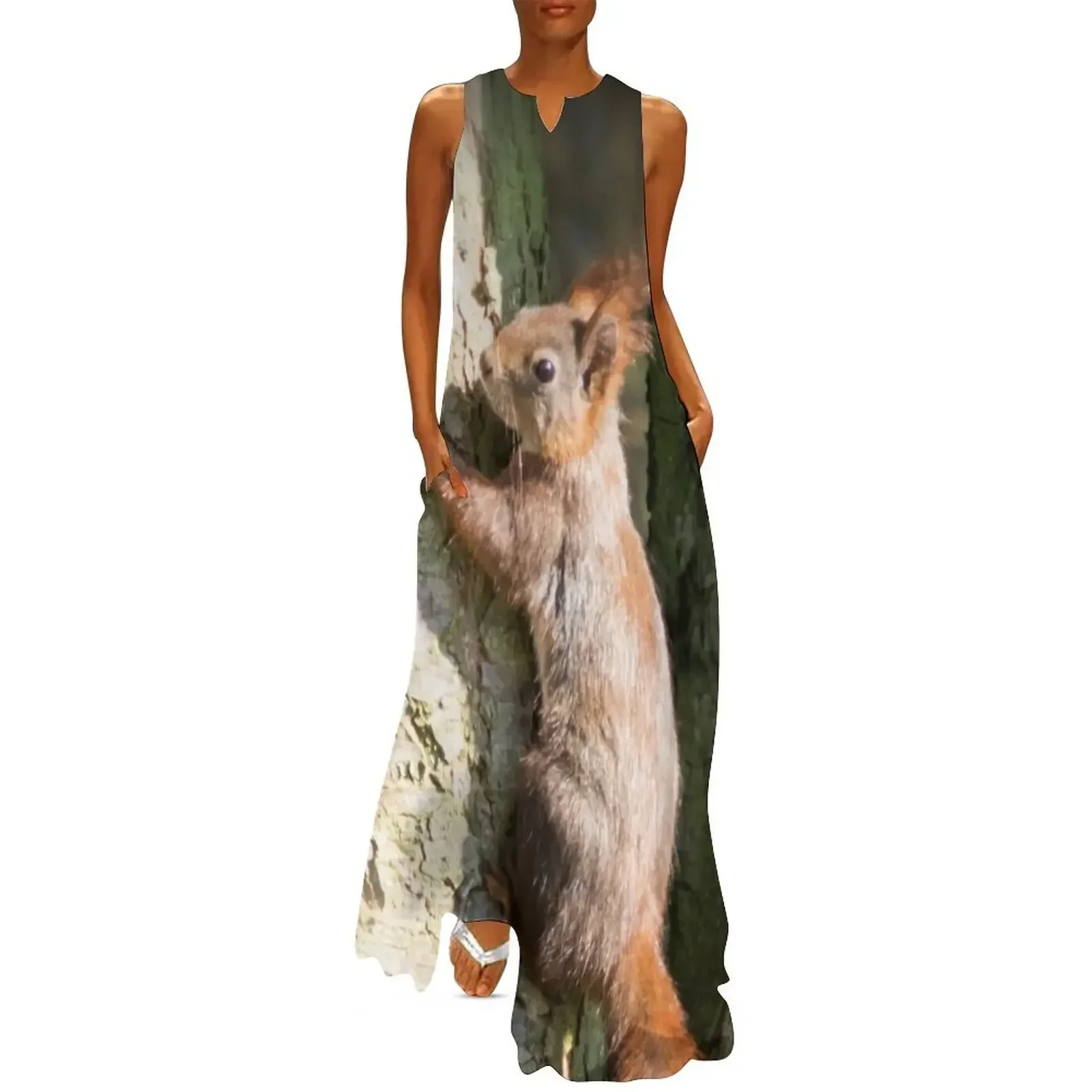 

squirrel Long Dress clothes for women african dresses for woman Woman's evening dress cute dress