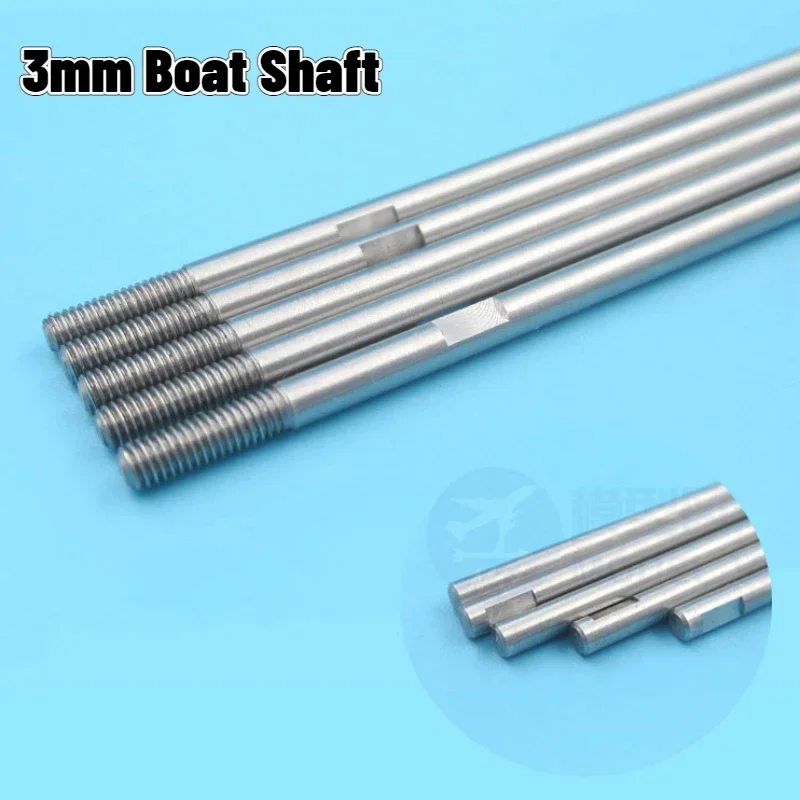 1PC 3mm RC Boat Shaft Length 10/15/20/25/30cm 5 Size 304 Stainless Steel Motor Drive Metal Shaft  Rc Boat Spare Parts