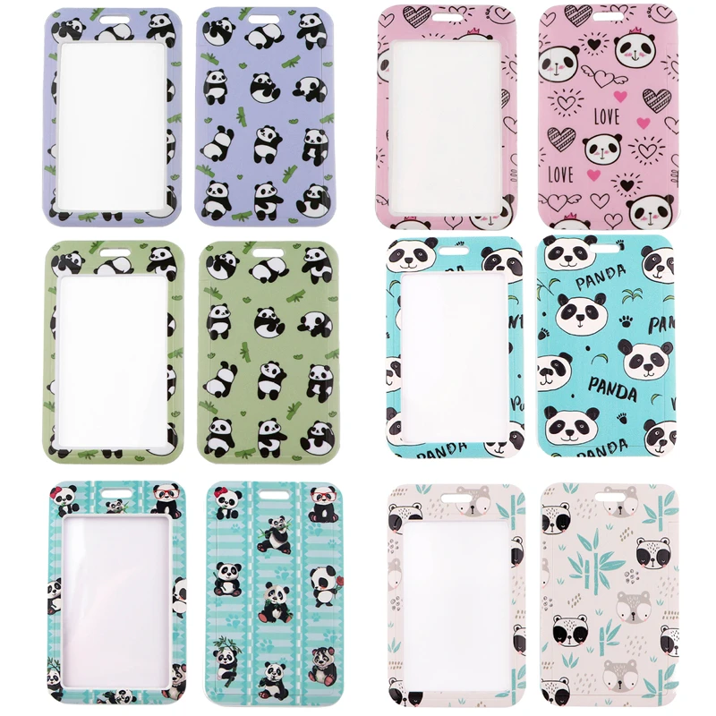 Panda Creative Lanyard Card Holder Student Hanging Neck Phone Lanyard Badge Subway Access Card Holder Accessories Gifts
