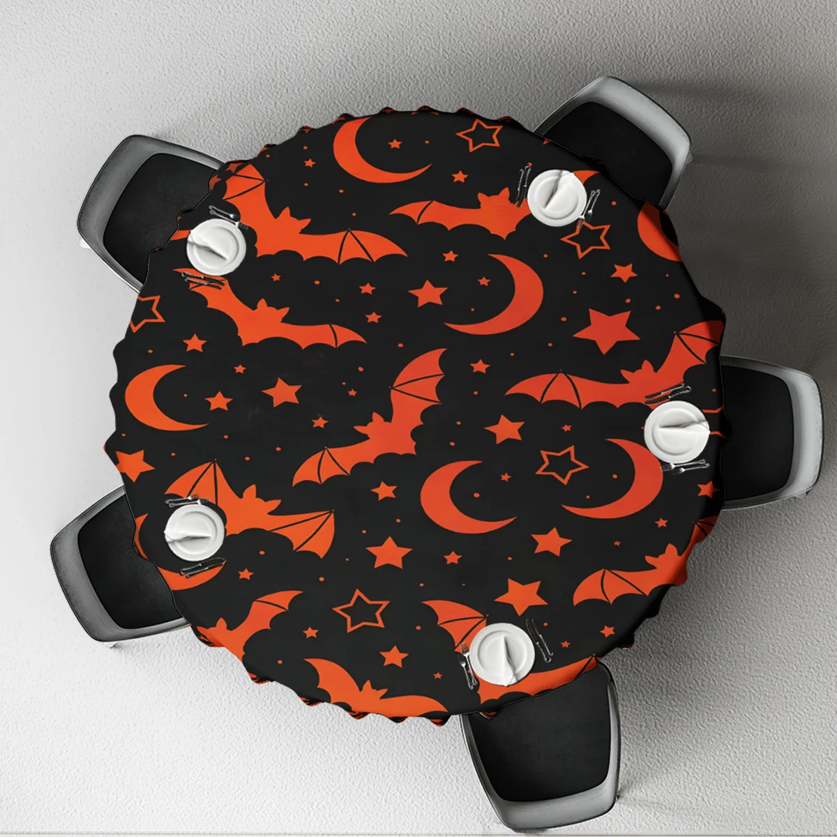 One bat star moon tablecloth - Gothic style round or square tabletop cover, suitable for restaurantszyc