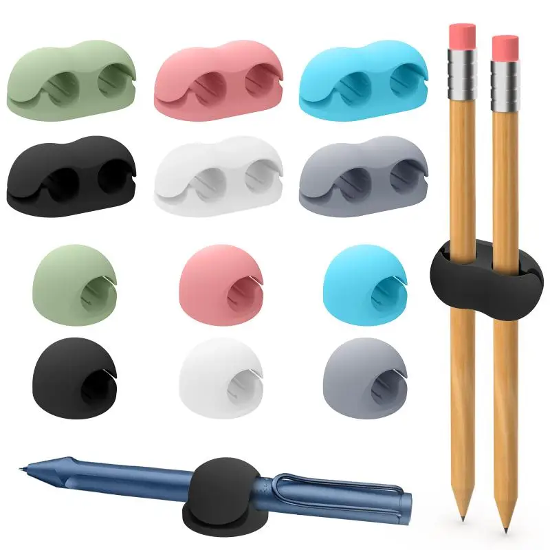 Silikonowy uchwyt na długopisy, zapobiegający zgubieniu i upadkom, samoprzylepny organizer na długopisy, klips do przechowywania markerów, długopisów kulkowych i ołówków na biurko.