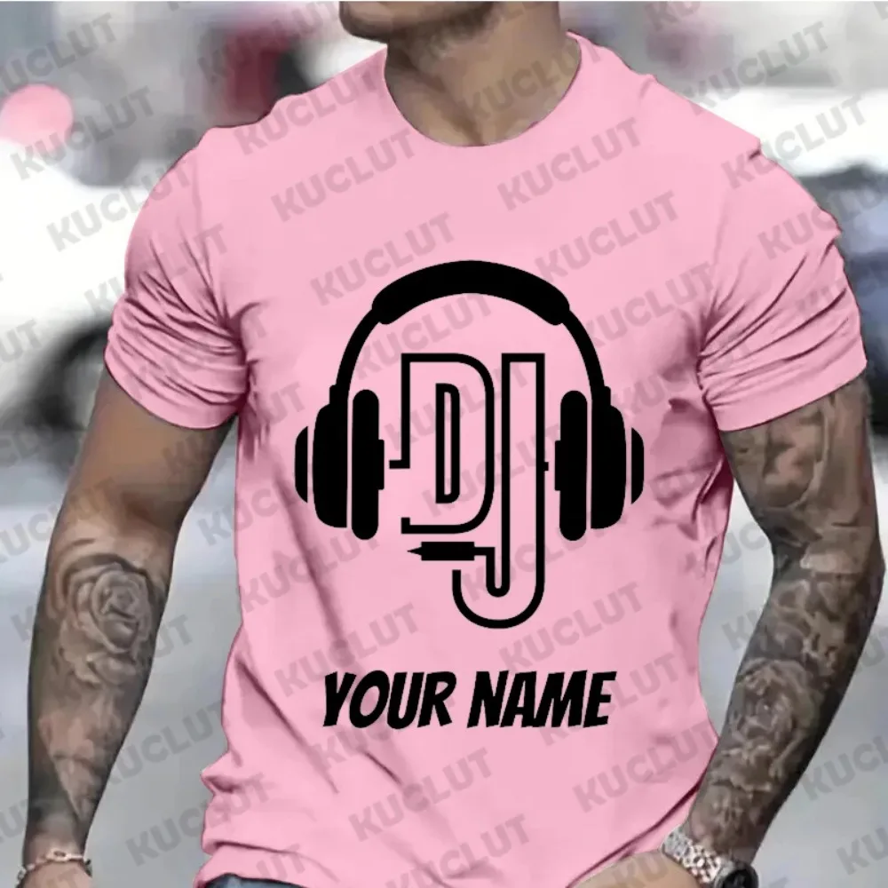 Personalised Name Dj T Shirt Custom Name Logo Shirt for DJ\'s Clothes Custom Personalized Gift for Men Music Gift Dj DIY T-shirts