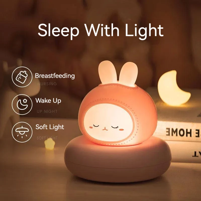 

LED Cute Pet Companion Sleeping Night Light Children's Bedroom USB Charging Pat Sensor Light Cartoon Baby Feeding Bedside Lamp