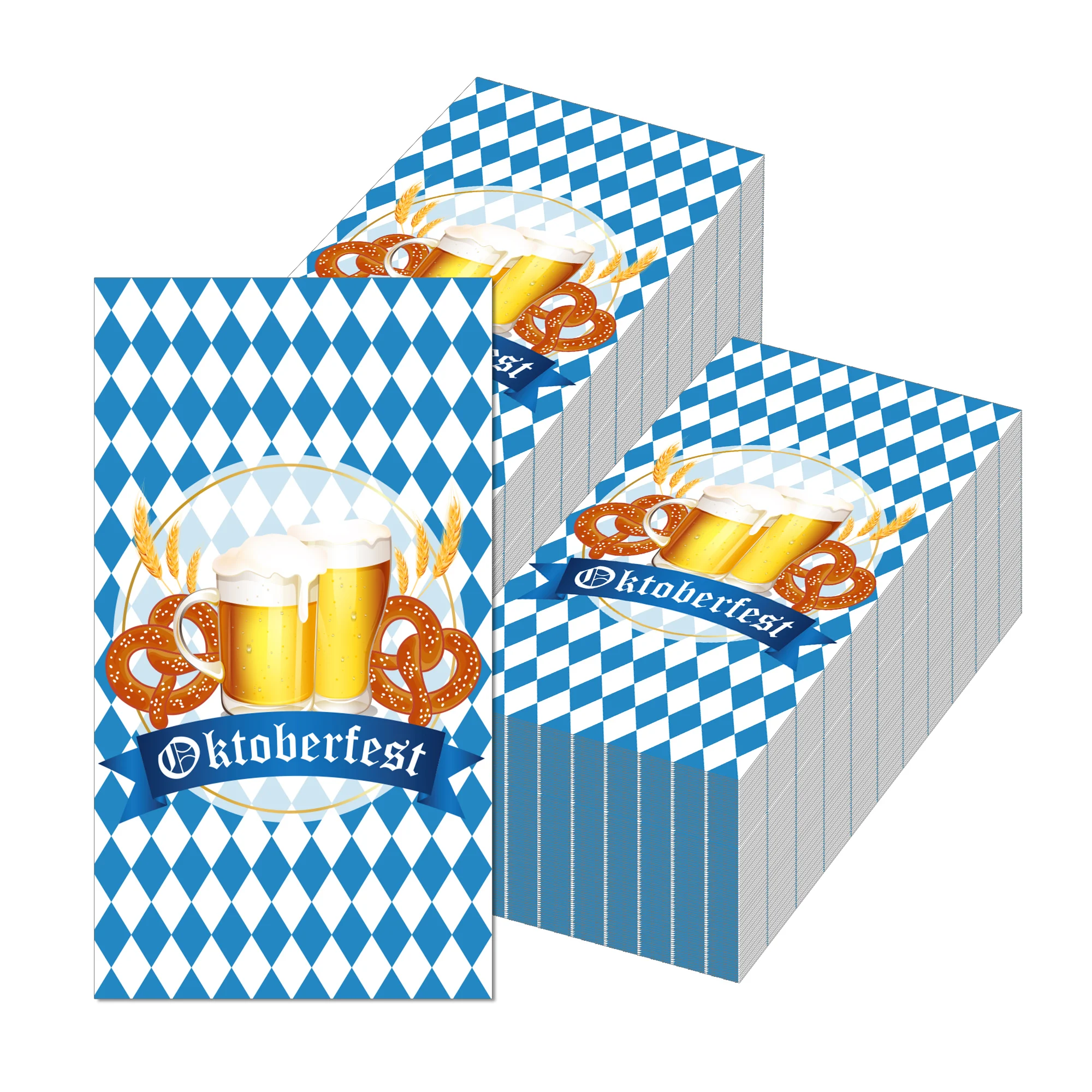 20 Stück Oktoberfest-Gastservietten, Einweg-Seidenpapier, Abendessen, Serviette, Badezimmer, Handtücher für deutsche Bier, Festival, Party – Detail 4