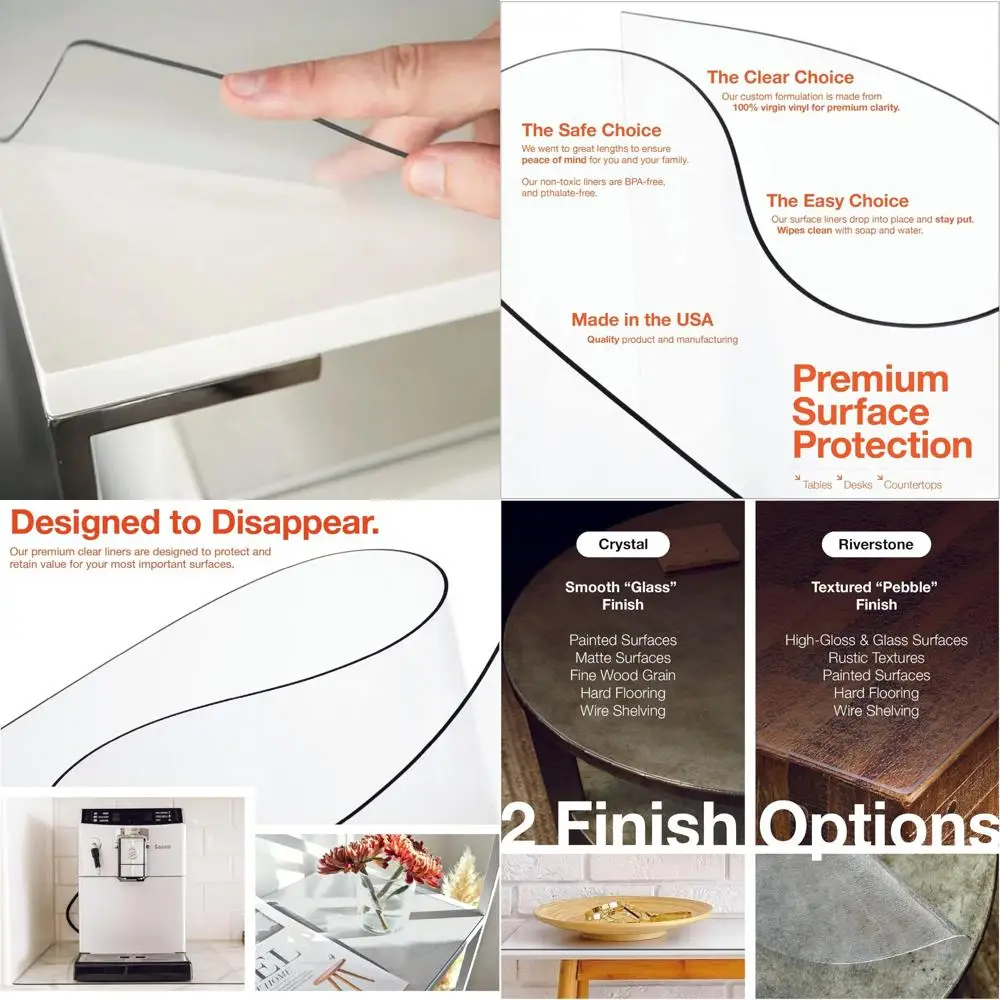 

Ультрагладкая прозрачная виниловая защита для стола толщиной 2 мм — безопасная, сделанная из США, 42x70 дюймов для кухонных деревянных столов, материал ПВХ