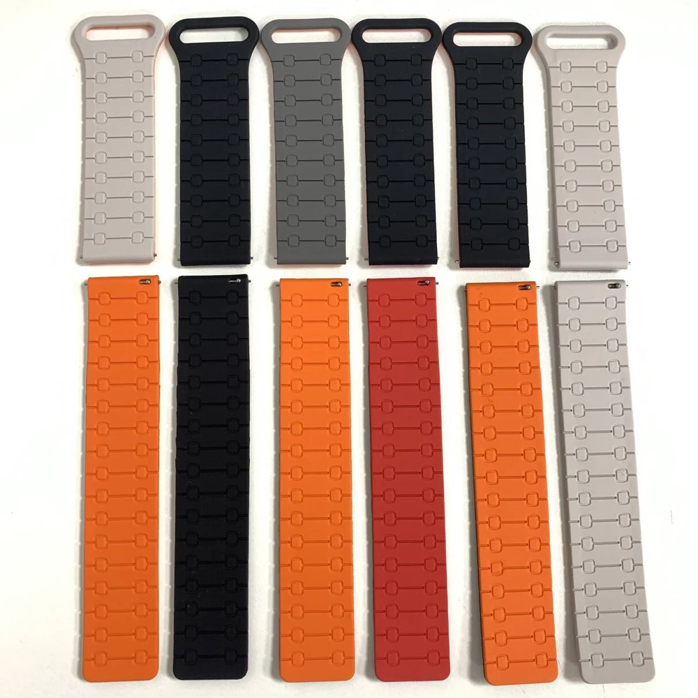 22 مللي متر المغناطيسي سيليكون لينة معصمه ل ساعة ريدمي 5 لايت/نشط الرياضة حزام لهواوي/شاومي سوار ساعة اكسسوارات