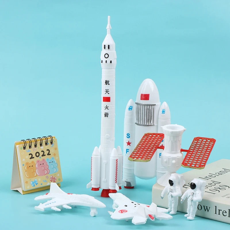 7Pcs Simulation Space Model Action Figure Exploration Aviation Rocket Planet Model Children\'s Enlightenment Toy Desktop Decor